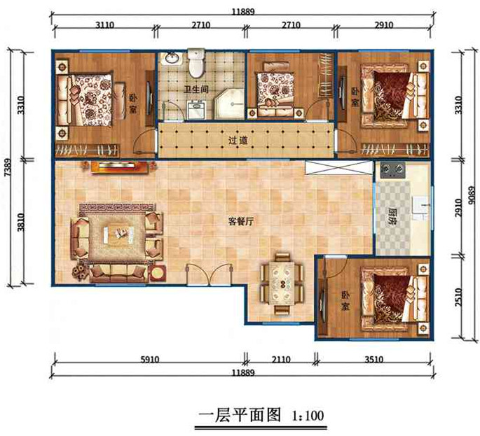 單層歐式輕鋼別墅室內(nèi)設(shè)計(jì)圖